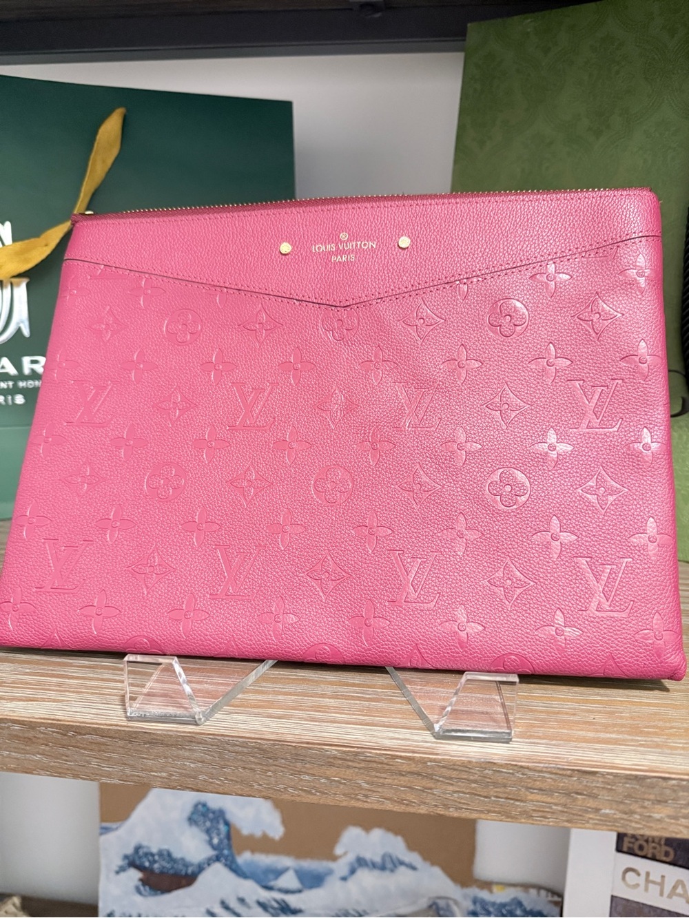 Louis Vuitton Pink Embossed Monogram Clutch - Picture 2 of 5